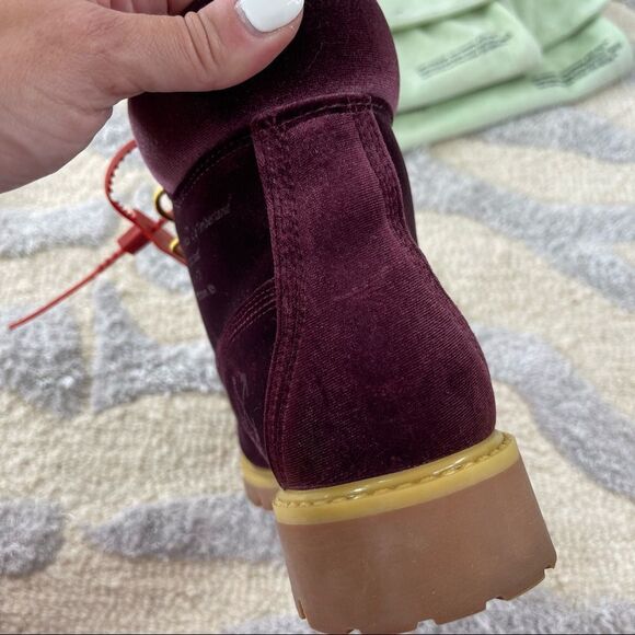 Off-White (Virgil Abloh) x Timberland 6” Limited Edition Velvet Boots FW18 - Picture 4 of 15